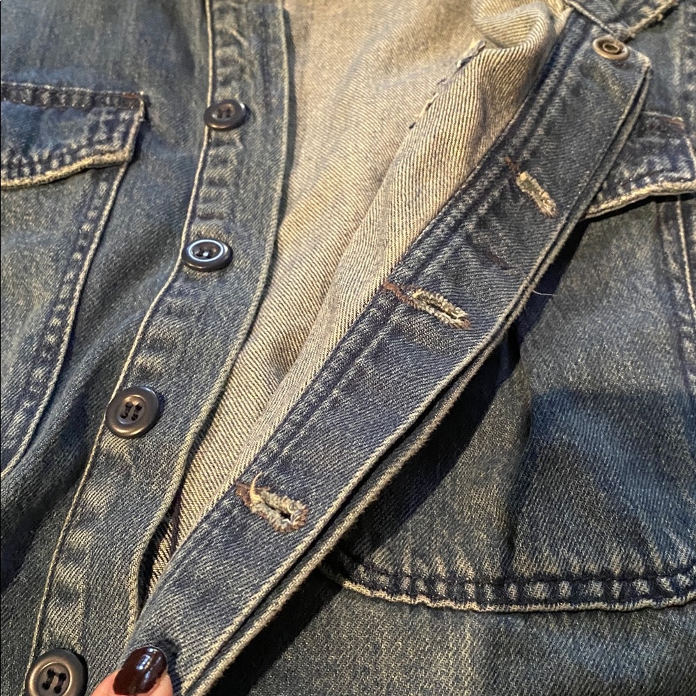 Free People - We The Free Blue Denim Overalls Jumpsuit Waist 34 (409) - Picture 5 of 14